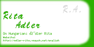 rita adler business card